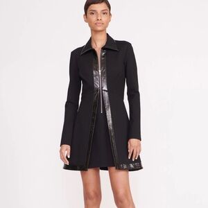 STAUD Assemblage zip-up minidress in black medium NWT